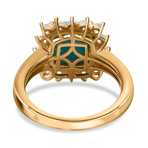 Sleeping Beauty T&uuml;rkis und Zirkon Halo Ring - 3,09 ct. image number 5