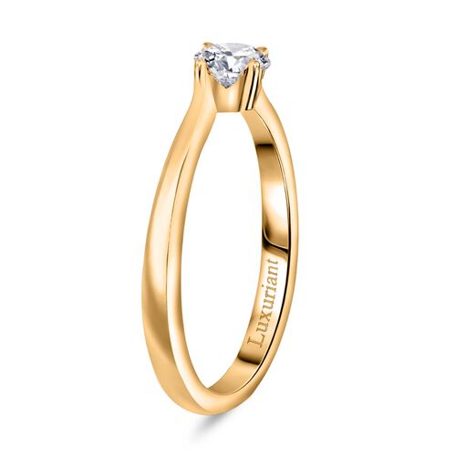 LUXURIANT DIAMOND- SI-GH Labor Diamant Ring, 925 Silber 750 Gelbgold Vermeil - 0,33 ct. image number 5