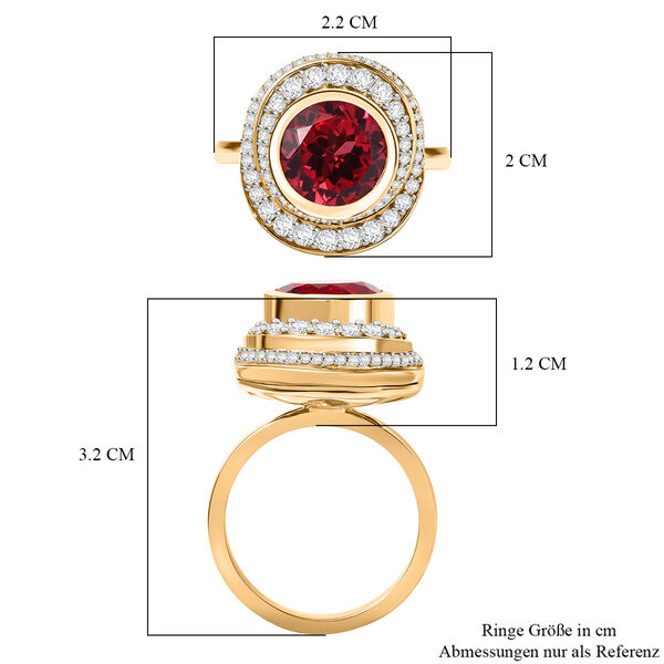 D'Joy Labor Padparadscha Saphir und Zirkon Ring - 6,39 ct. image number 7
