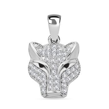 Lustro Stella Schwarzer Zirkonia, Wei&szlig;er Zirkonia Anh&auml;nger 925 Silber rhodiniert