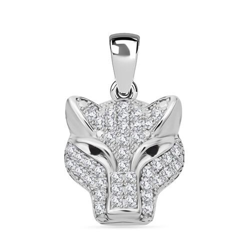 Lustro Stella Schwarzer Zirkonia, Weißer Zirkonia Anhänger 925 Silber rhodiniert image number 0