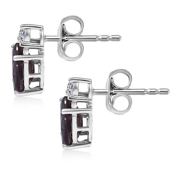 AAA Lab Created Alexandrit, Lab Grown Diamant Ohrringe 417 Gold ca. 3,00 ct. image number 3