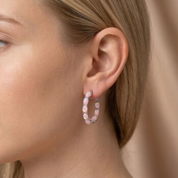 Rosa simulierte Opal-Inside-Out-Creolen