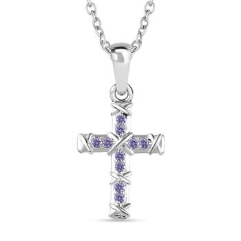 Blauer kubischer Zirkonia-Anh&auml;nger mit 50cm Kette - 0,28 ct.