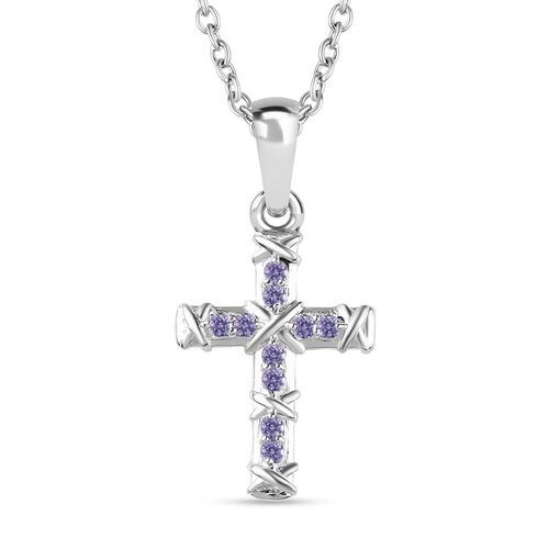 Blauer kubischer Zirkonia-Anhänger mit 50cm Kette - 0,28 ct. image number 0