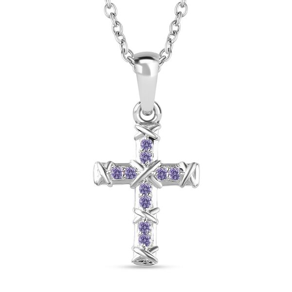 Blauer kubischer Zirkonia-Anhänger mit 50cm Kette - 0,28 ct. image number 0