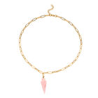 Rosenquarz Halskette ca. 50 cm Messing