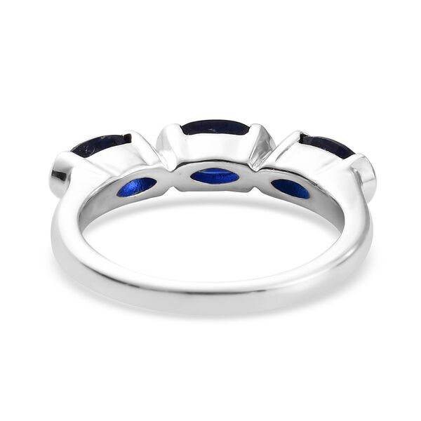 AAA Kyanit 3 Stein Ring 925 Silber Platin-&Uuml;berzug image number 5