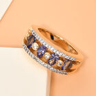 Tansanit und Zirkon Ring 925 Silber vergoldet  ca. 1,45 ct image number 1