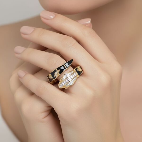 Weißer Zirkonia Ring Nickelfreies Messing emailliert (Größe 18.00) image number 2