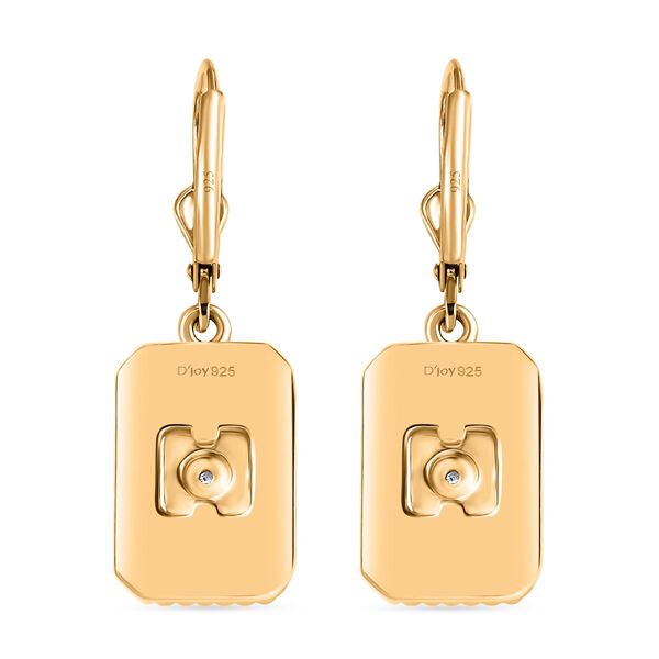 3er Set - D'Joy Wei&szlig;er Diamant Ohrringe, Ring und Anh&auml;nger 925 Silber Gelbes Gold (Gr&ouml;&szlig;e 21) image number 9