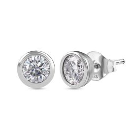 Moissanit Ohrringe, 925 Silber rhodiniert - 0,88 ct.