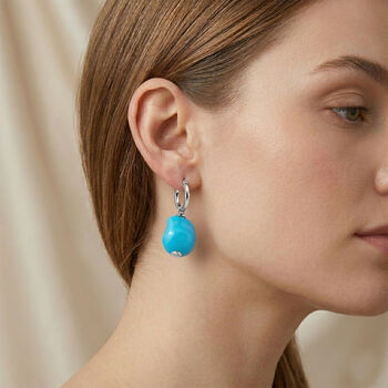 EverTrue Sleeping Beauty t&uuml;rkisfarbene Muschelkernperle Ohrringe