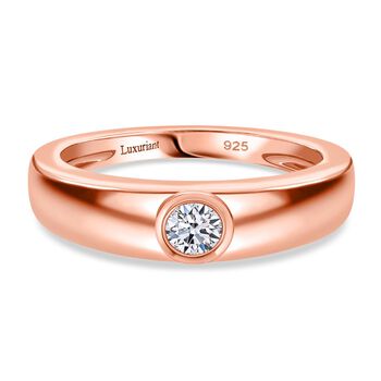 LUXURIANT DIAMOND - Lab Grown Diamant VS-EF Ring 925 Silber 750 Ros&eacute;gold Vermeil (Gr&ouml;&szlig;e 17.00) ca. 0.25 ct