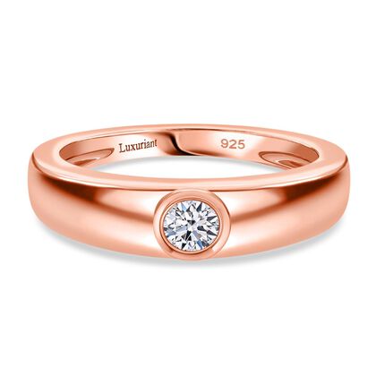 LUXURIANT DIAMOND - Lab Grown Diamant VS-EF Ring 925 Silber 750 Ros&eacute;gold Vermeil (Gr&ouml;&szlig;e 21.00) ca. 0.25 ct