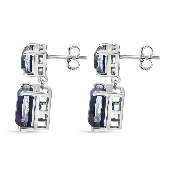 Ceylonfarbene blaue Quarz Triplett Ohrringe - 9,03 ct. image number 4