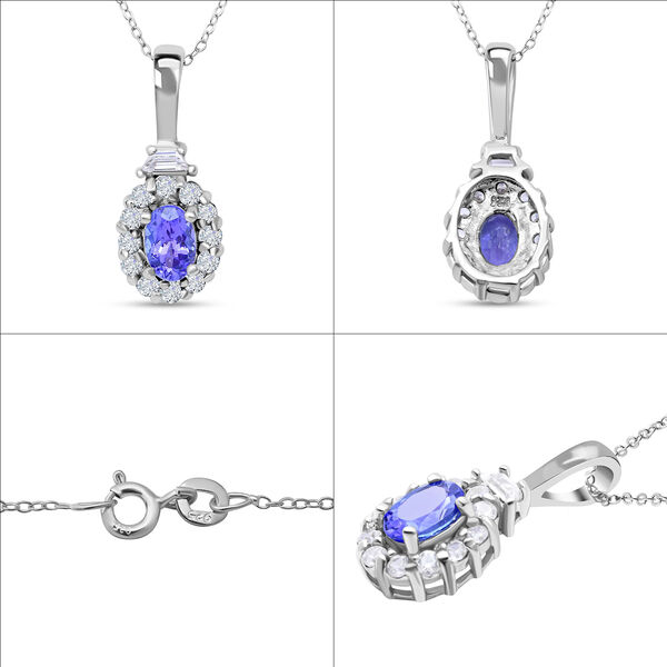 Crown of Light AAA Tansanit und Zirkon Anh&auml;nger mit Kette image number 5