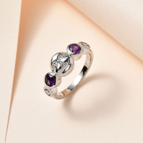 GP Celestial Dream Kollektion - Afrikanischer Amethyst, himmelblauer Topas, Zirkon und Kanchanaburi blauer Saphir-Ring - 0,76 ct. image number 2