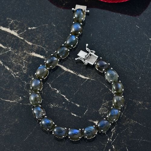 D'Joy AAA Labradorit Armband ca. 19 cm 925 Silber rhodiniert ca. 47,54 ct. image number 1