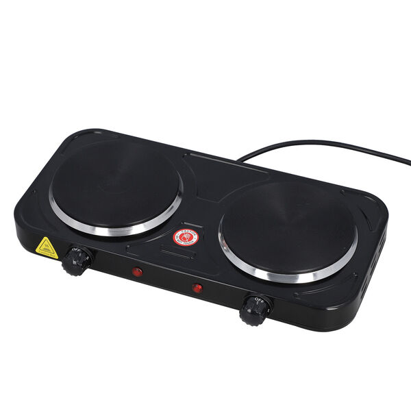 HOMESMART: Doppelkochplatte, 2000 Watt, Schwarz image number 2