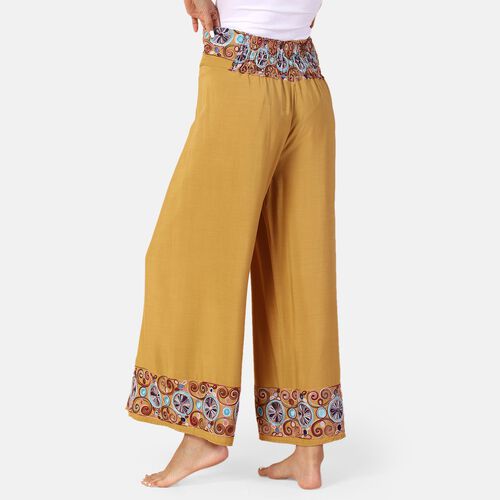 LA MAREY - bedruckte Sommerhose, gelb, 38-42 image number 1