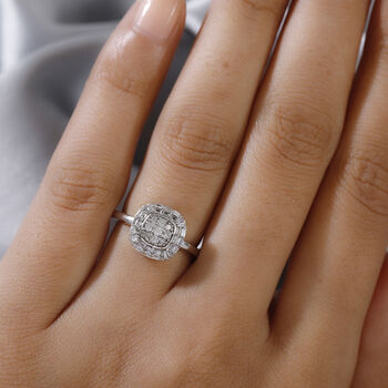 Diamant Ring 925 Silber platiniert  ca. 0,33 ct