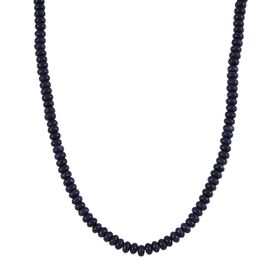 Blaue Sandstein Halskette, ca. 45 cm+ 5 cm extender, Reiner Edelstahl ca. 200.00 ct