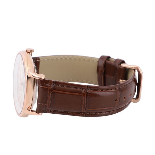 GENOA - Japanisches Uhrwerk, schwarzes Lederarmband image number 5