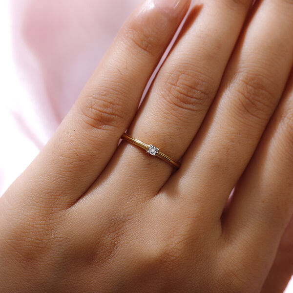 Diamant Ring 925 Silber vergoldet image number 3