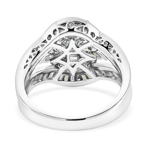Wei&szlig;er Zirkonia Ring Nickelfreies Messing rhodiniert (Gr&ouml;&szlig;e 16.00) image number 6