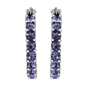 J Francis gefertigt mit SWAROVSKI- Tansanit Swarovski-Kristall Inside-Out-Creolen