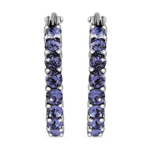 J Francis gefertigt mit SWAROVSKI- Tansanit Swarovski-Kristall Inside-Out-Creolen image number 0
