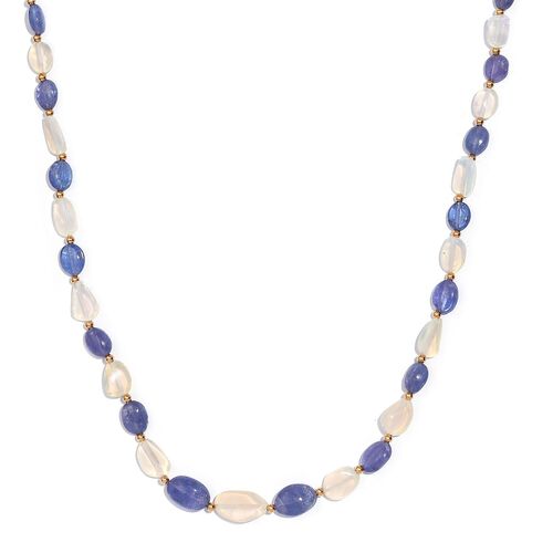 Tansanit und natürliche, äthiopische Welo Opal Halskette, 45 cm - 98 ct. image number 0