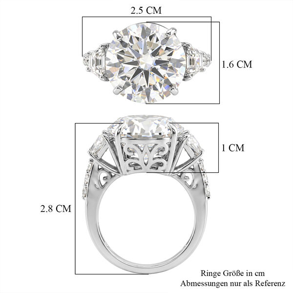 D'Joy Moissanit Ring 925 Silber Rhodiniert (Gr&ouml;&szlig;e 17.00) ca. 11,59 ct image number 5