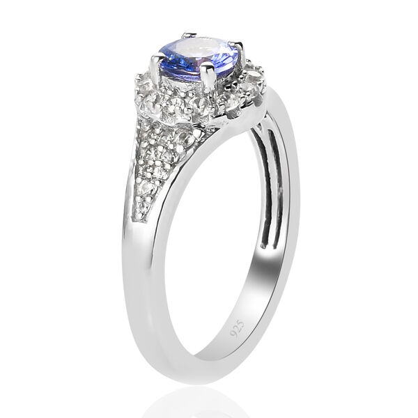 Tansanit und Zirkon Ring 925 Silber platiniert  ca. 0,92 ct image number 5