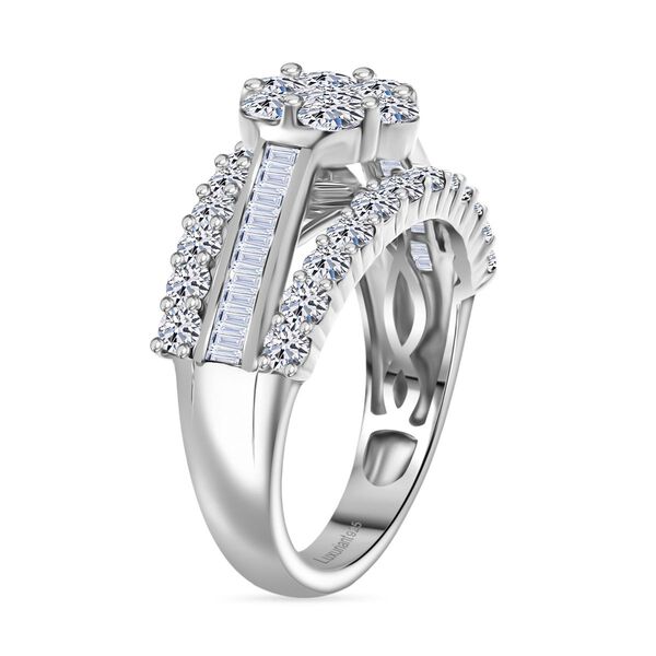 LUXURIANT SGL zertifizierter SI-GH Labor Diamant Ring, 925 Silber rhodiniert - 2 ct. image number 5