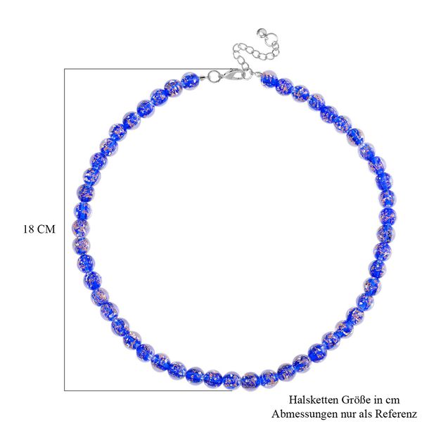 Blaue Halskette im Murano-Stil, 50+5cm image number 7