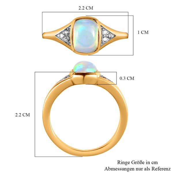 Natürlicher, äthiopischer Welo Opal und Zirkon-Ring - 1,04 ct. image number 7