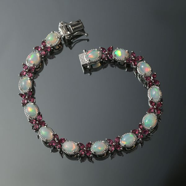 D'Joy AA &auml;thiopisches Welo Opal und Rhodolith Granat Armband und Ohrringe image number 7