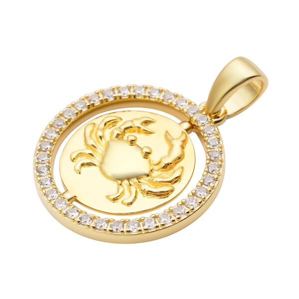 Wei&szlig;er Zirkon Krebs-Anh&auml;nger - 0,64 ct. image number 3