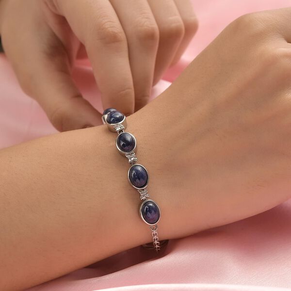 Blaues Aventurin Armband, ca. 19 cm, Edelstahl, ca. 11.39 ct image number 3