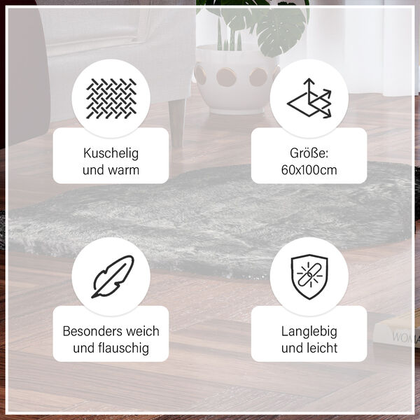 Luxury Edition: Wolkenweicher Kunstfell-Teppich, Schwarz image number 10
