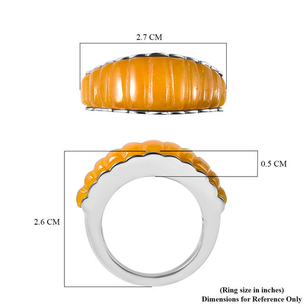 Gelbe Jade Ring 925 Silber Rhodium-Überzug image number 7