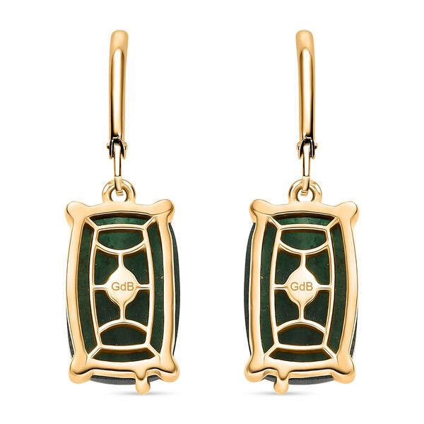 Gr&uuml;ne Aventurin Ohrringe, Messing, ca. 15.95 ct image number 5