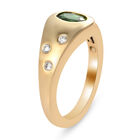 Natürlicher Chromdiopsid und Zirkon Ring 925 Silber vergoldet (Größe 16.00) ca. 0,59 ct image number 4