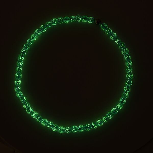 Grüne Murano-Stil Glas Halskette ca. 50 cm, nickelfreie Legierung, 329.00 ct image number 2