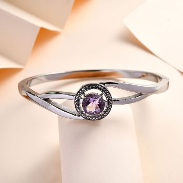 AAA Rose De France Amethyst Armreif, ca. 19 cm Edelstahl ca. 3.44 ct image number 1