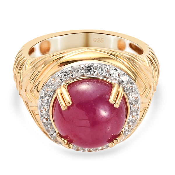 Afrikanischer Rubin und Zirkon-Ring - 6,86 ct. image number 6