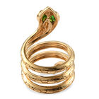 Natürlicher Chromdiopsid Ring 925 Silber vergoldet (Größe 21.00) ca. 0,34 ct image number 5