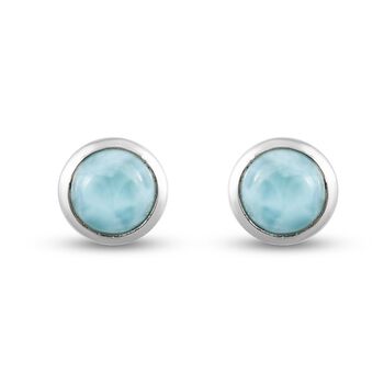 Larimar Ohrstecker 925 Silber Platin-&Uuml;berzug ca. 1,03 ct